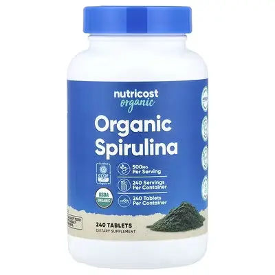 Nutricost Organic Spirulina 500 mg Tablets